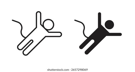 Bungee jumping icon vector illustration on a transparent background.