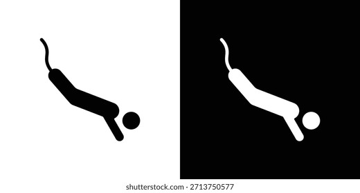 Bungee jumping icon. Vector illustration. Silhouette in black color