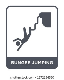 bungee jumping icon vector on white background, bungee jumping trendy filled icons from Free time collection, bungee jumping simple element illustration