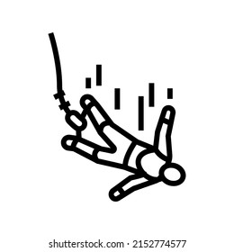 bungee jumping line icon vector. bungee jumping sign. isolated contour symbol black illustration