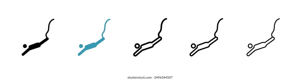 Bungee jumping line icon vector set.