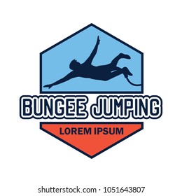 bungee jumping logo with text space for your slogan / tag line, vector illustration