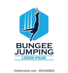 bungee jumping logo with text space for your slogan / tag line, vector illustration