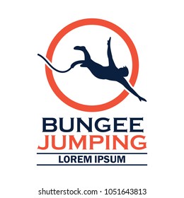 bungee jumping logo with text space for your slogan / tag line, vector illustration
