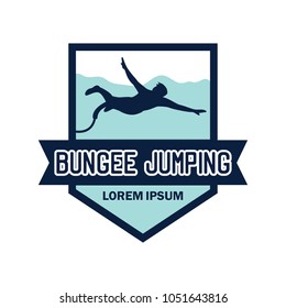 bungee jumping logo with text space for your slogan / tag line, vector illustration