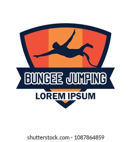 bungee jumping logo with text space for your slogan / tag line, vector illustration