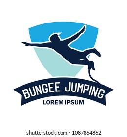 bungee jumping logo with text space for your slogan / tag line, vector illustration