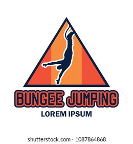 bungee jumping logo with text space for your slogan / tag line, vector illustration