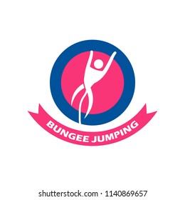 bungee jumping logo with text space for your slogan / tag line