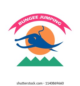 bungee jumping logo with text space for your slogan / tag line