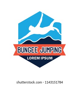 bungee jumping logo with text space for your slogan / tag line, vector illustration