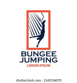 bungee jumping logo with text space for your slogan / tag line, vector illustration