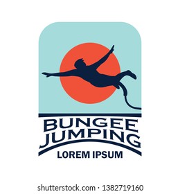 bungee jumping logo with text space for your slogan / tag line, vector illustration