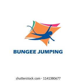 bungee jumping logo. vector illustration