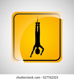 bungee jumping person sign sport extreme design vector illustration eps 10