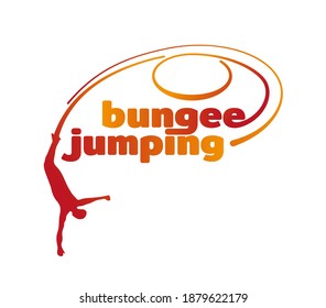 Bungee jumping redish logo symbol. Ready logo