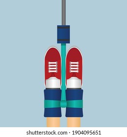 bungee jumping sign vector illustration.