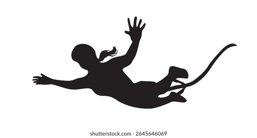 bungee jumping silhouette design. extreme sport symbol.
