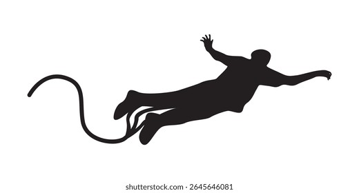 bungee jumping silhouette design. extreme sport symbol.