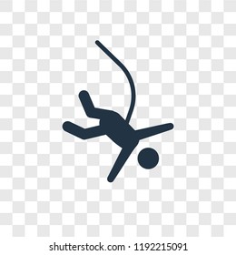 Bungee jumping vector icon isolated on transparent background, Bungee jumping transparency logo concept