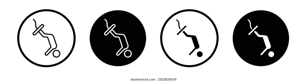 Bungee jumping vector icon set black filled and outlined style.
