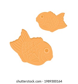 Bungeoppang, delicious fish shaped pastry with read bean illustration