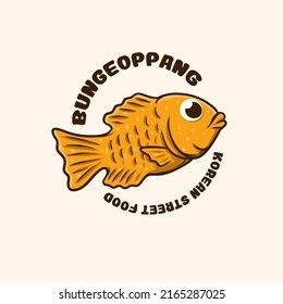 Bungeoppang Logo Hand-drawn Cartoon. suitable for your logo, or element design. easy to remove text, easy to change color, layered file. available vector file EPS8