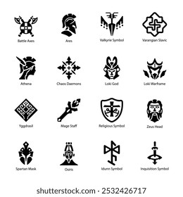 Bungle of Glyph Style Norse Mythology Icons 


