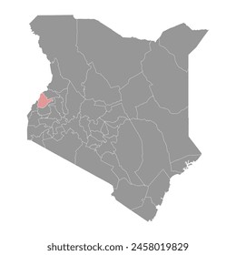 Mapa del condado de Bungoma, división administrativa de Kenia. Ilustración vectorial.