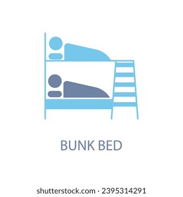 Bunk bed concept line icon. Simple element illustration. Bunk bed concept outline symbol design.