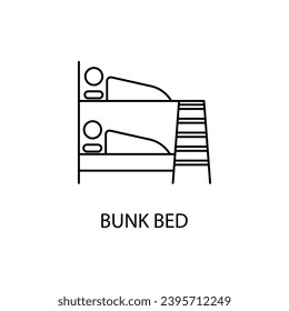 Bunk bed concept line icon. Simple element illustration. Bunk bed concept outline symbol design.