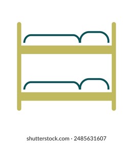 Bunk bed flat vector isolated icon. Graph symbol for travel and tourism web site and apps design, logo, app, UI