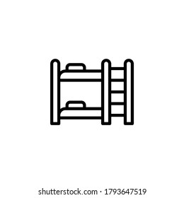 bunk bed icon  in black line style icon, style isolated on white background