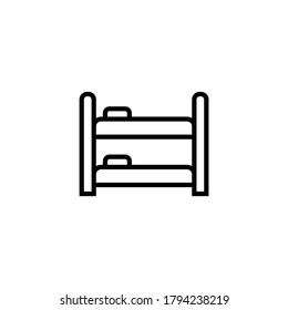 bunk bed icon  in black line style icon, style isolated on white background