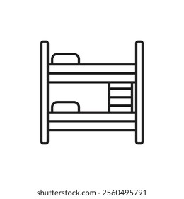 Bunk bed icon Black and white logo