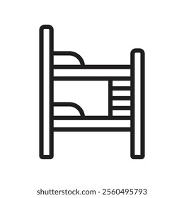 Bunk bed icon Black and white logo