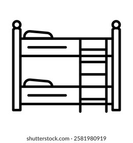 Bunk bed icon Black and white logo