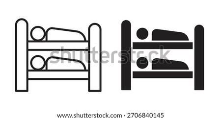 Bunk bed icon concept outline symbol design. Simple element illustration.