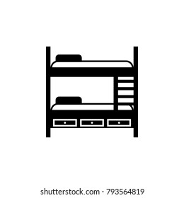 bunk bed icon. Elements of furniture icon. Premium quality graphic design. Signs, outline symbols collection icon for websites, web design, mobile app, info graphic on white background
