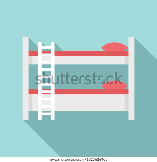 Bunk bed icon. Flat illustration of bunk bed\
vector icon for web\
design