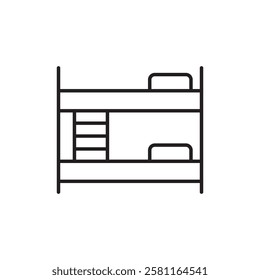 Bunk bed icon Flat simple outline