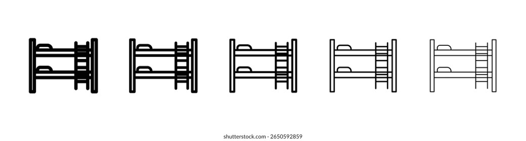 Ícone de cama de bloco gráfico definido. estilo de linha de traçado moderno
