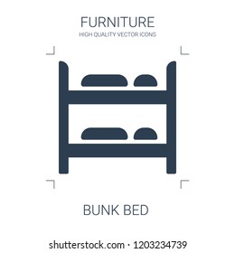 bunk bed icon. high quality filled bunk bed icon on white background. from furniture collection flat trendy vector bunk bed symbol. use for web and mobile