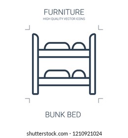 bunk bed icon. high quality line bunk bed icon on white background. from furniture collection flat trendy vector bunk bed symbol. use for web and mobile