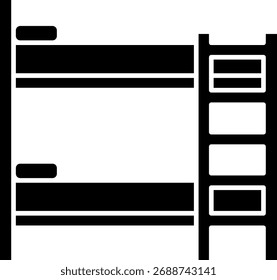 Bunk Bed Icon: Hostel or Children's Room Furniture