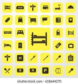 bunk bed icon. Hotel set. vector sign symbol on white background