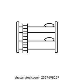 Bunk bed icon Isolated flat vector in outline