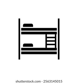 Bunk bed icon Isolated flat vector in outline