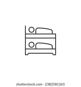 Bunk bed icon isolated on white background. Bedroom symbol modern, simple, vector, icon for website design, mobile app, ui. Vector Illustration