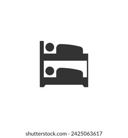 Bunk bed icon isolated on white background. Bedroom symbol modern, simple, vector, icon for website design, mobile app, ui. Vector Illustration